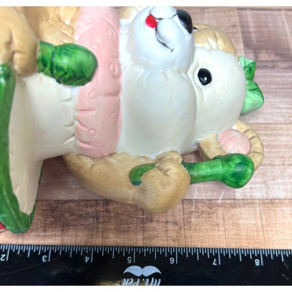 Vintage Ceramic Bear Figurine With Drum & Scarf - Picture 7 of 7